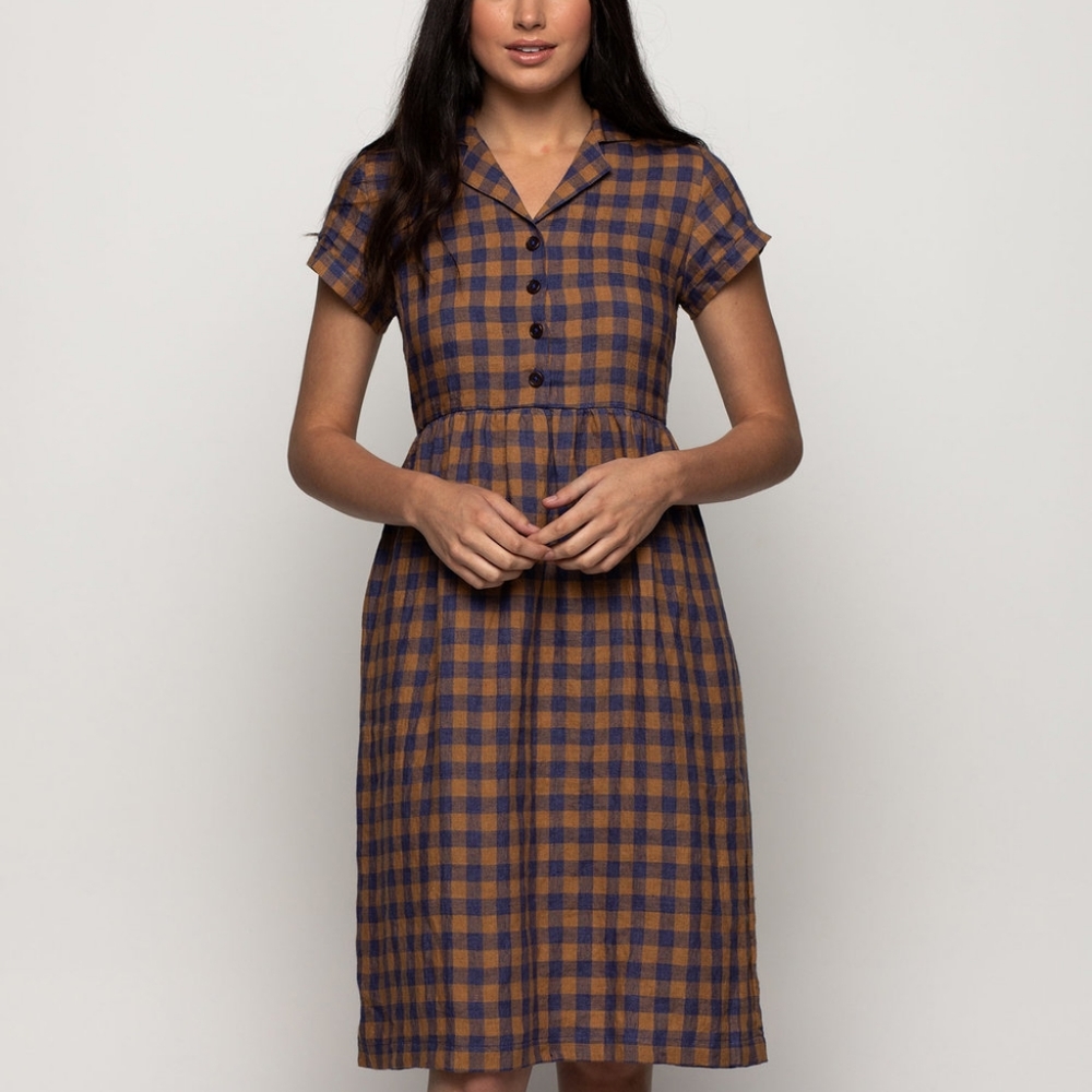 Pyne & Smith No 30 Guernsey Check Linen Dress